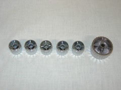Set of 6 NOS Sony Receiver Knobs, possibly for the STR-6046A