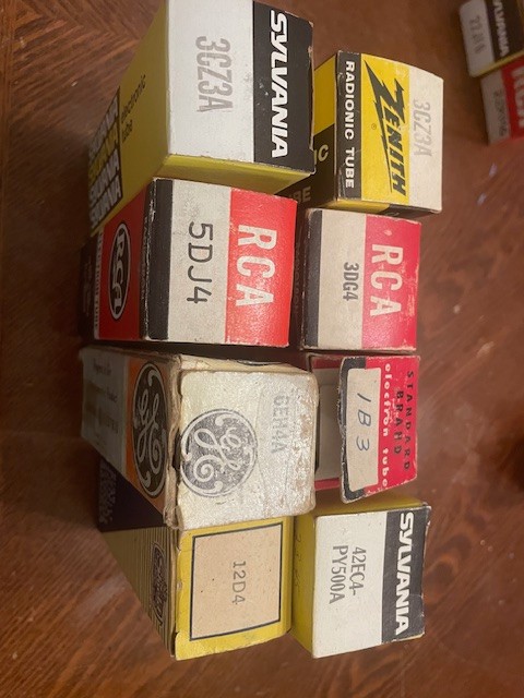Rectifier&Damper Lot – NOS Tubes – 3CZ3A x2, 3DG4, 5DJ4, 6EH4A, 1B3, 42EC4, 12D4