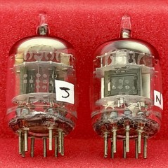 Two GE 6386 Tubes /Amplitrex Tested +100%/D Get /x3 Mica /Black Plates 1958 Date
