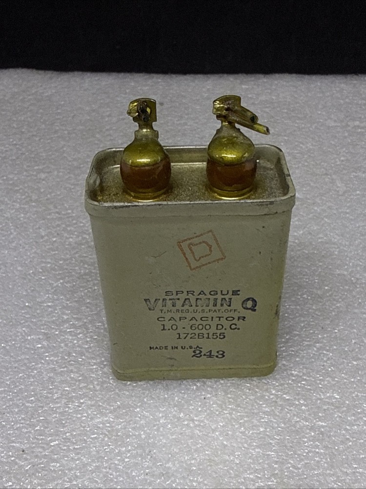 (1) Vintage SPRAGUE VITAMIN Q 1.0 mfd @ 600 D.C. Capacitor