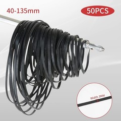 Cassette Recorder Rubber Belts Set: 50PCS Flat Belts, 40-135MM Compatibility