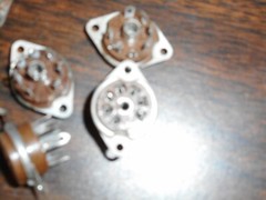 LOT OF 10 Vacuum Tube Socket 7 Pin Brown PHENOLIC Panel Bracket Mount USA NOS