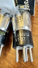 Pair Type VT 37 ST Bottle Globe Black Plate Power Tubes Sylvania SC251A SC966P