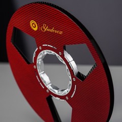 1X Studevox Pro Black/Red 10.5″ Carbon Fiber 1/4″ Tape Reel For Tape Recorders