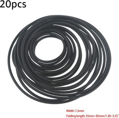 20 Pcs Black Recorder Rubber Belts 1.5Mm round Cassette Recorder Repair Maint…