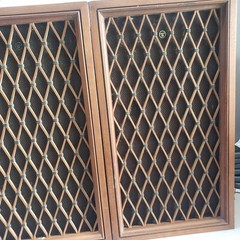 Vintage Pioneer CS-66 Speakers Wood Cabinets Lattice Grills 10” 3-Way 8 Ohms 40W