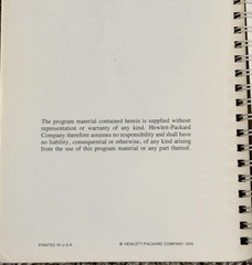 HP-67/HP-97 Scientific Calculator Standard Pac Manual ONLY Hewlett Packard 1976
