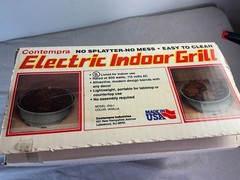Vintage Contempra Electric Indoor BBQ Grill EIG-1 Vanilla 12” D New Open Box