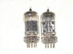 2 x 5814A (12AU7) RCA Tubes*Very Strong Matched*Mica-Black-O*Command Type* #10