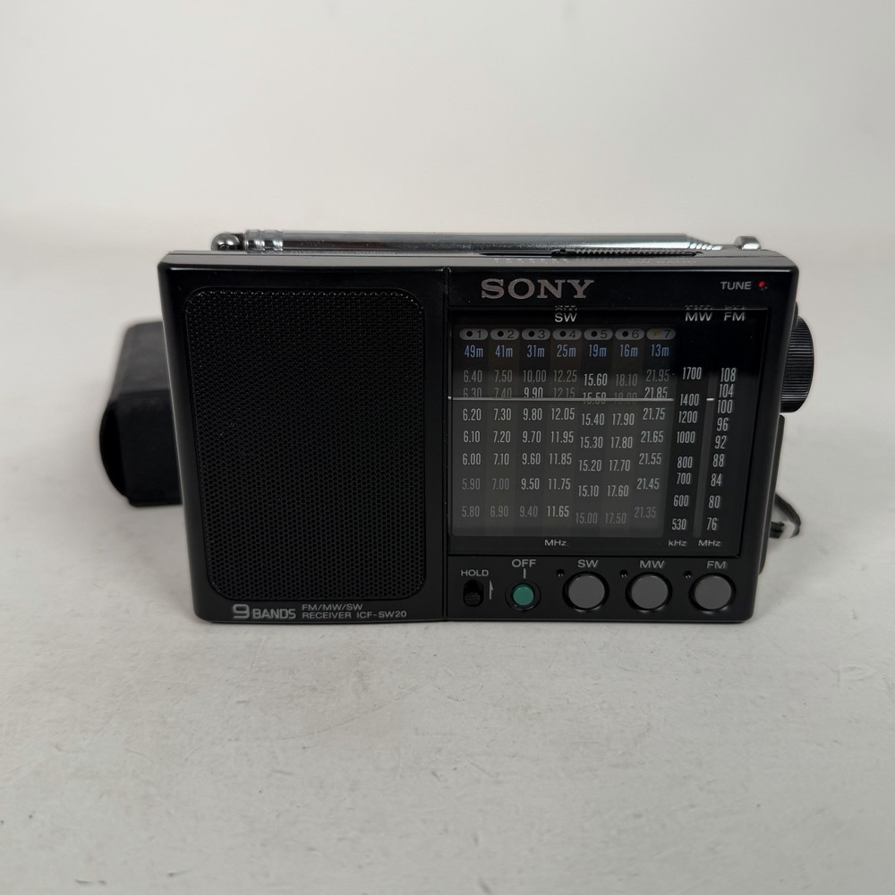 Sony ICF-SW20 Compact FM/MW/SW 9-Band Radio Portable Tuner Black Japan