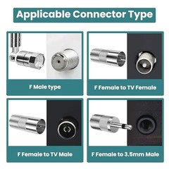 FM Radio Antenna, 75 ohm FM Telescopic Antenna, F Type Male FM Antenna with