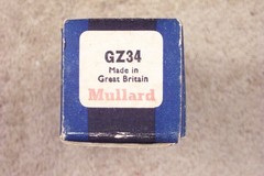 1, NEW, Mullard 5AR4 GZ34, fat base, dual getter, f31, Great Britain, 1958