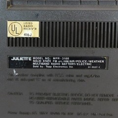 Vintage Juliette MPR-3188 Solid State Radio AM FM Police Weather Tested Working