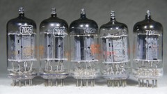 Five (5) RCA/GE (HP Label) 7025/12AX7/ECC83 Long Gray Plate USA