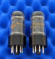 TWO Amperex 7591A Tubes / Amplitrex Tested / 1978 World Globe Logo