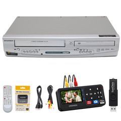 Sylvania DVD VCR Combo VHS to Digital Converter Bundle USB MP4 DVD Transfer