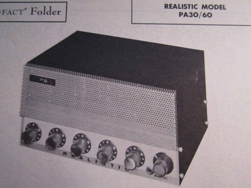REALISTIC PA30/60 AMP AMPLIFIER PHOTOFACT