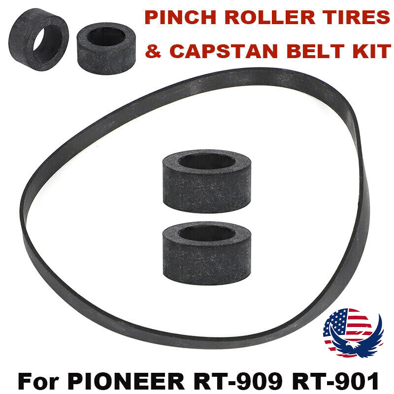 2 Pinch Roller Tires Replacement & Belt For Pioneer RT-909 RT-901 Reel To Reel