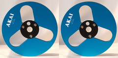 One Pair Blue Black TAPE REEL Akai 7” inch Light Metal Aluminum Take Up Reel