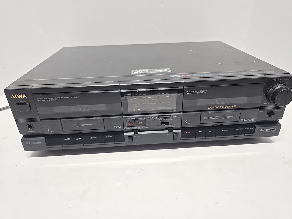 Aiwa AD-WX707U Dual Cassette Deck Parts Repair Powers On Motors Run No Playback
