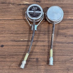 Pair Vintage Shure “Weltra” 700A Crystal Microphones Art Deco Chrome
