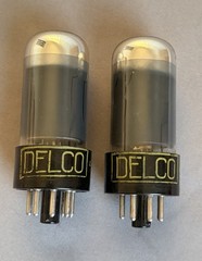 Vintage Pair of 12V6GT Tubes Chrome Tops Delco made by Sylvania Matched test NOS