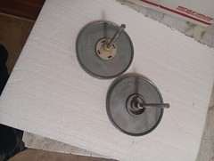 Akai GX-77 Flywheel Left & Right Supply With Capstan Gear & Shaft Holder