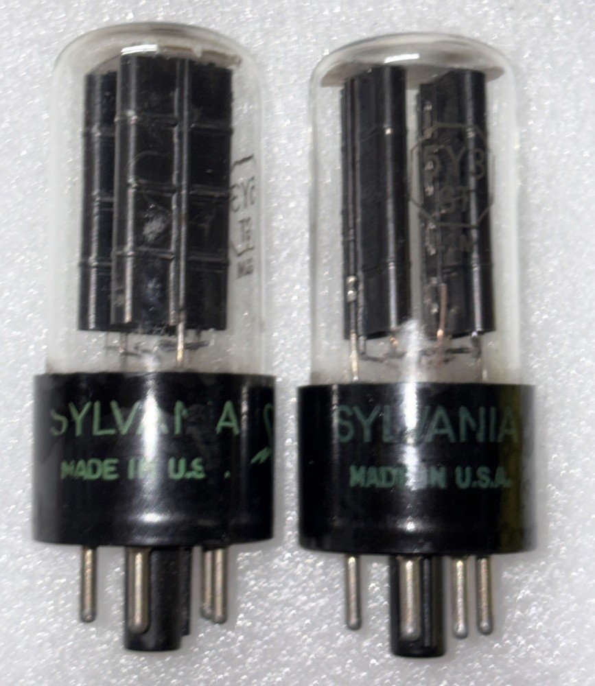 Pair Sylvania 5Y3GT Rectifier Tubes Tested Strong