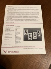 Cerwin Vega 1980’s HED High Energy Design U-321. 1 pg. Brochure..Original Print