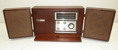 Nice!! Works!! Vtg MCM GE #T1025A AM/FM Stereo Tabletop Radio FOLDING SPEAKERS