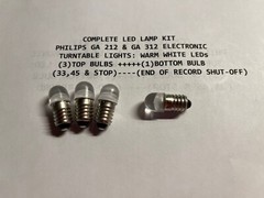 (4) LED FROSTED LAMPS / FULL KIT – Philips GA-212 & GA-312 TURNTABLE – LIGHTS