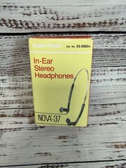 Vintage Radio Shack Nova-37 In Ear Folding Headphones with Box and Instructions