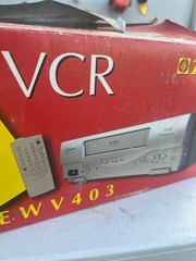 Emerson EWV403 VHS Player/Recorder Original Box with Remote and manual powers on