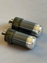 Vintage Pair of 12V6GT Tubes Chrome Tops Delco made by Sylvania Matched test NOS
