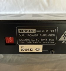 Tascam PA-30 Dual Power Amplifier – Rackmount