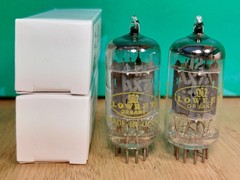 Pair of CBS 12AX7 Long Gray Plate Vacuum Tubes