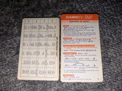 Vintage RARE CASIO fx-7100 Tiny Scientific Calculator W/ Cards! USA Seller