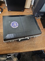 Crown SCP-71FW Compact Suitcase Stereo Record Player. For Parts No Battery Cover