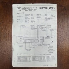 VINTAGE ROLAND D-550 SERVICE NOTES FIRST EDITION