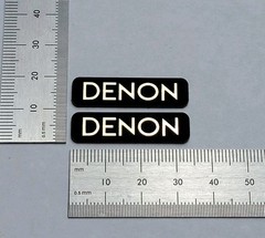 DENON Speaker Badge Logo 34mm Premium Gold Pair With Self Stick Adhesive