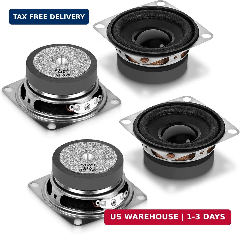 MakerHawk 2″ 4 Ohms 3W Full Range Audio Speaker Stereo Woofer Loudspeaker for Ar