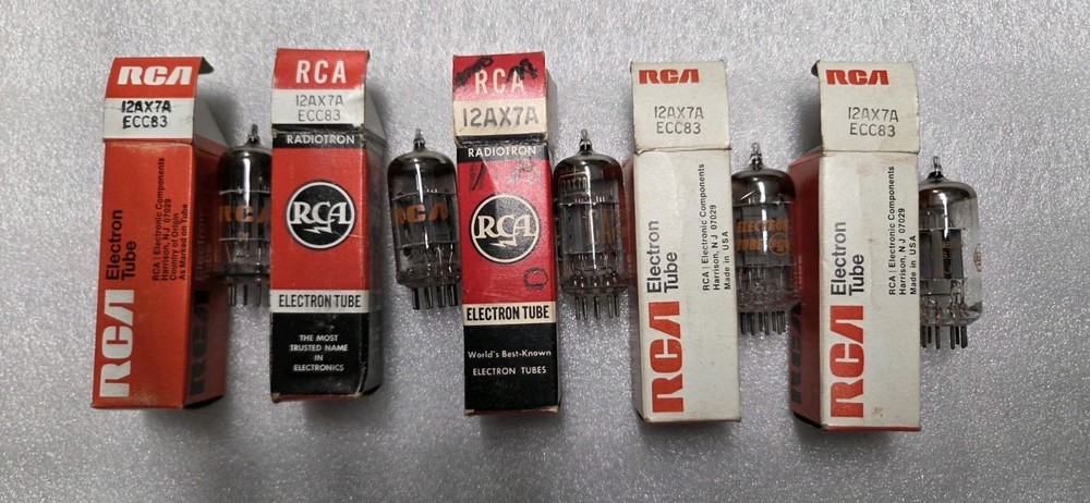5 NOS RCA 12AX7 ECC83 Audio Amp Amplifier Vacuum Tubes TESTED on Hickok