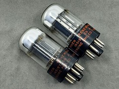 (2) Sylvania Philco 6SN7GTB Tubes Chrome Dome 3 Hole Black Plate Test Strong