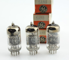 New NOS Tubes Qty 3 GE 5AN8 Matched Tri & 1958 Date Codes O Getter Made in USA