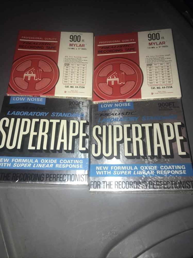 realistic recording tape 900 feet 5 Inch Reel +supertape 4pc Mix Lot