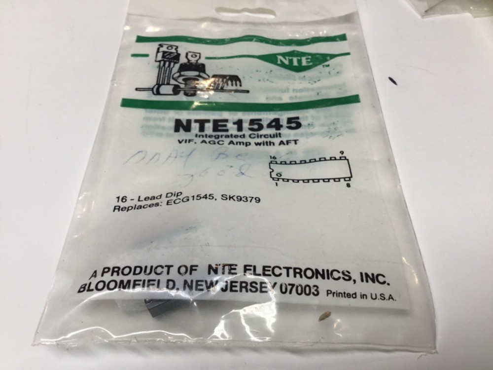 NTE-ECG=1545 Integrated Circuit VIF AGC Amp With AFT Electronics USA NTE SK9379