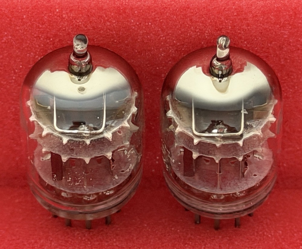 Two GE 6386 Tubes /Amplitrex Tested +100%/D Get /x3 Mica /Black Plates 1958 Date