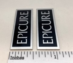 Epicure Speaker Badge Logo Emblem Custom Made Aluminum PAIR