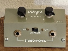 Vintage Allegro Speaker Amp Output Unit Stereophone Jack F-641 Untested