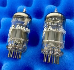 TWO Amperex ECC88 6DJ8 Vacuum Tubes/ Amplitrex Tested/ Holland Halos / Match ’60